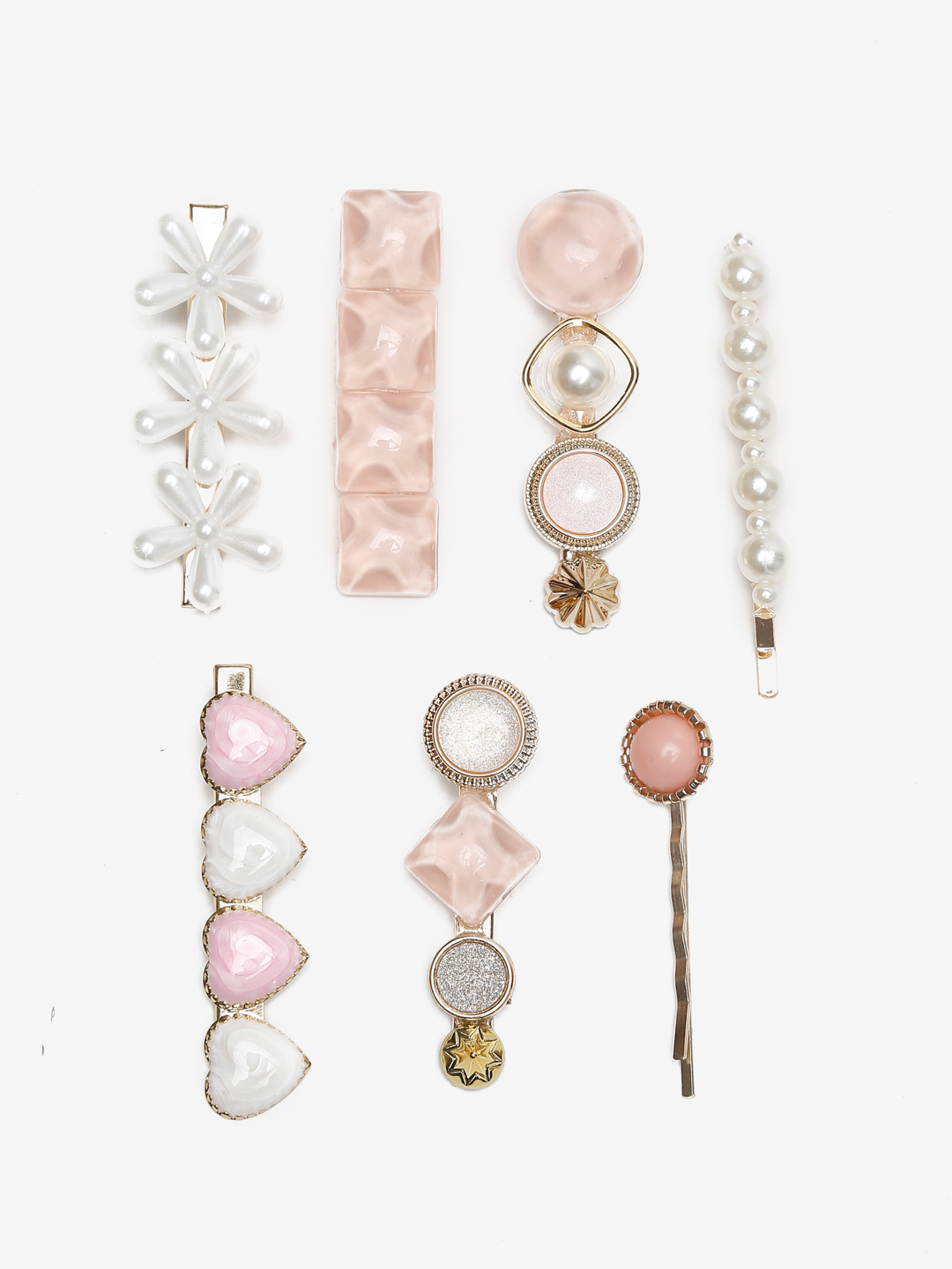 YouBellaWomen Set Of 7 Beaded Alligator Hair Clips